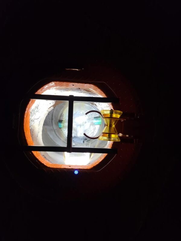 The Light Ring shown at night without the safety cover to demonstrate how it lights up.