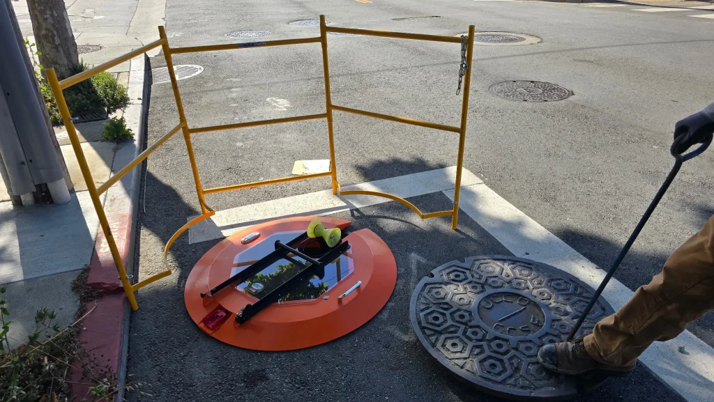 Light Ring XL used during municipal maintenance work to enhance visibility and support safety upgrades eligible for workplace safety grant funding.