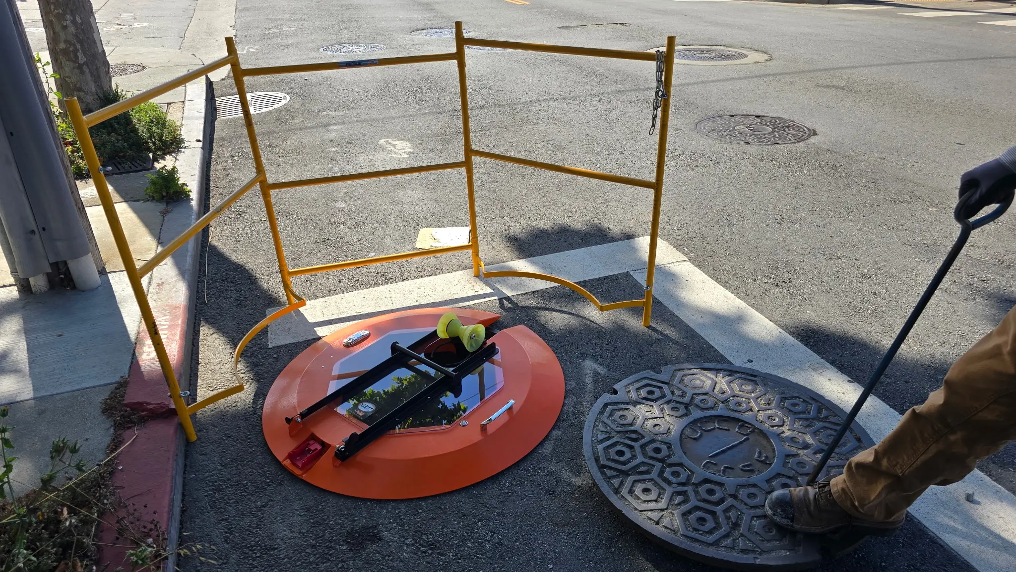 Light Ring XL used during municipal maintenance work to enhance visibility and support safety upgrades eligible for workplace safety grant funding.