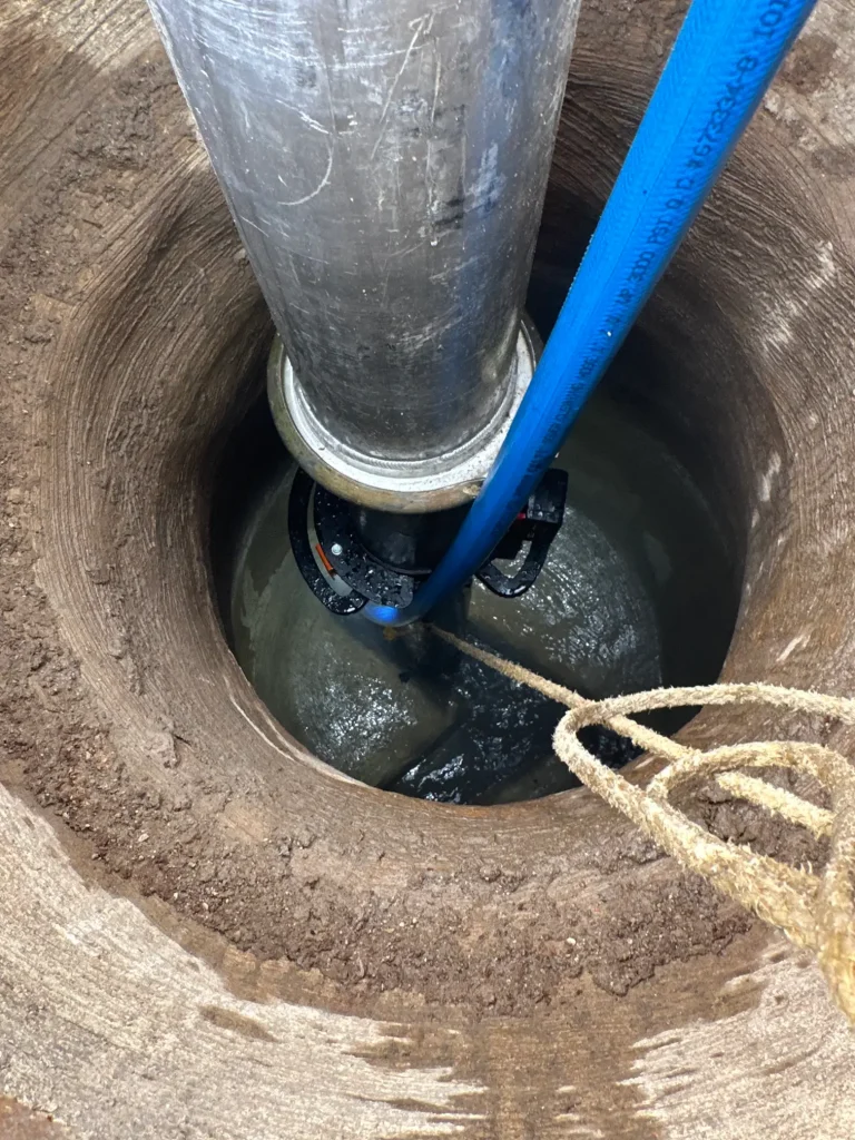Light Ring illumination providing clear visibility inside a confined space during underground maintenance work.